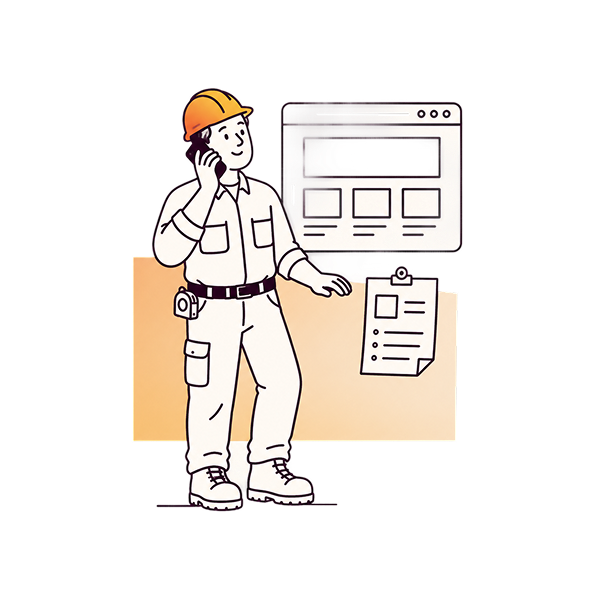 Illustration of a free discovery call about a new construction website